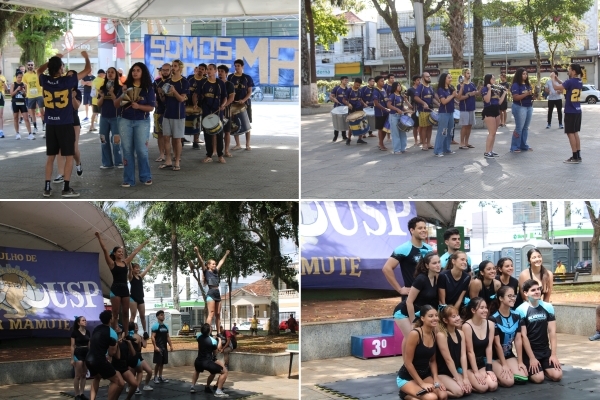 Apresentação da banda Mamuteria e da equipe de cheerleaders BlueHell