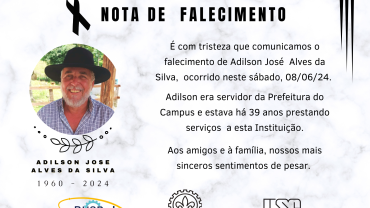 Nota de falecimento- Adilson José Alves da Silva